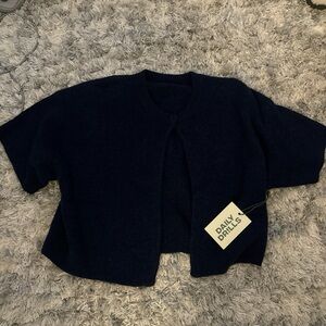 Daily drills navy blue one button sweater